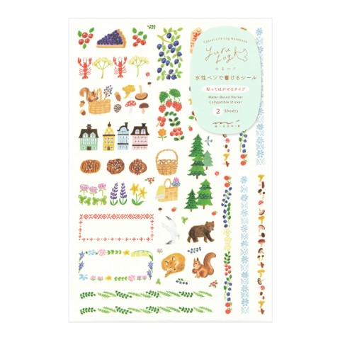 Yuru Log Sticker Sheet - Scandinavia