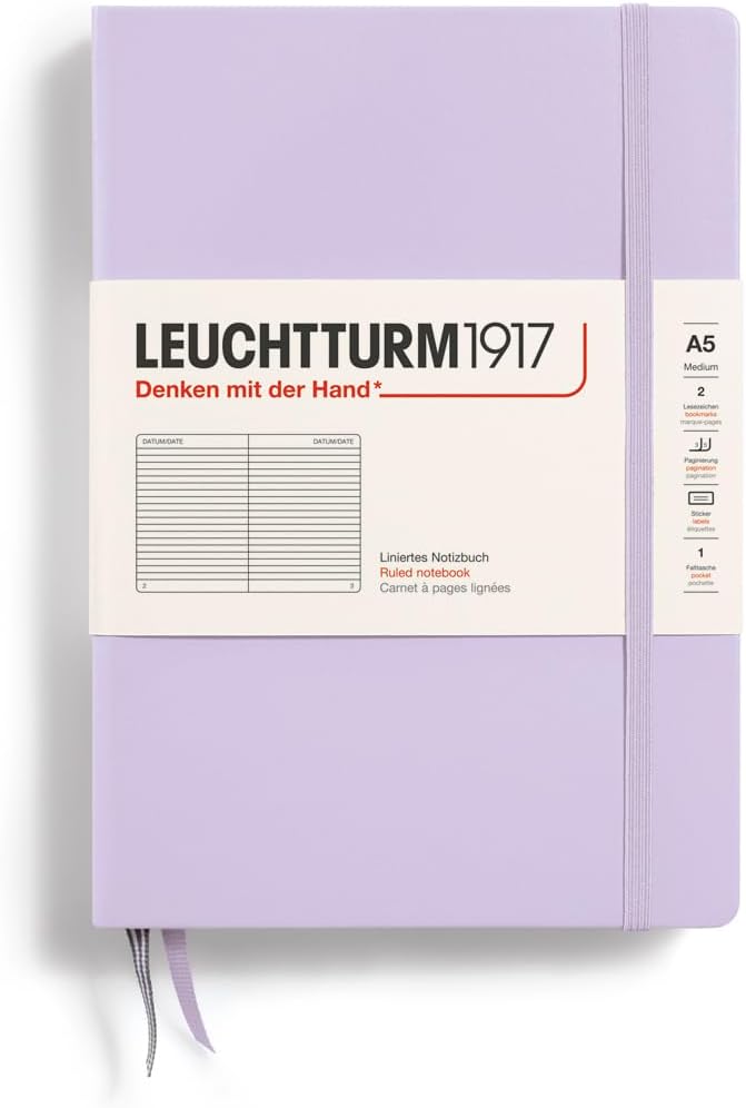 Lilac Hardcover A5 Medium Notebook - Lined