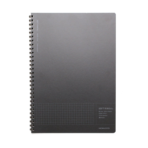 Black Soft Ring B5 Notebook - Grid