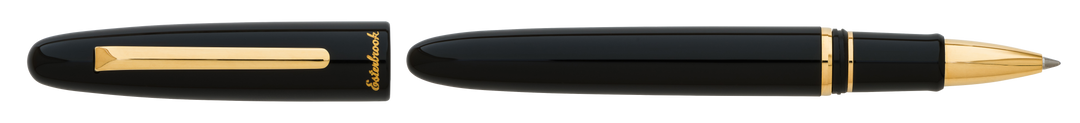 Estie Ebony Gold Trim Rollerball Pen
