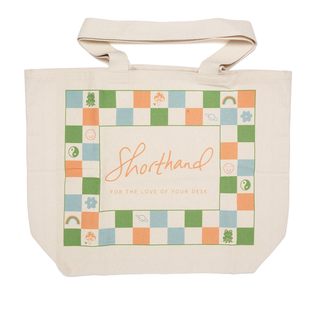 Shorthand Tote Bag - Checkerboard