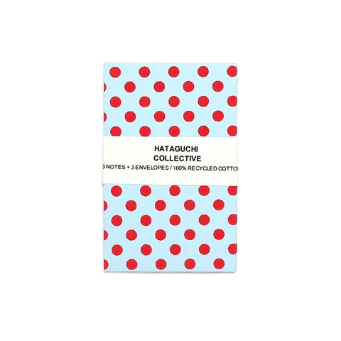 Small Dots Light Blue and Red Small Envelope Set