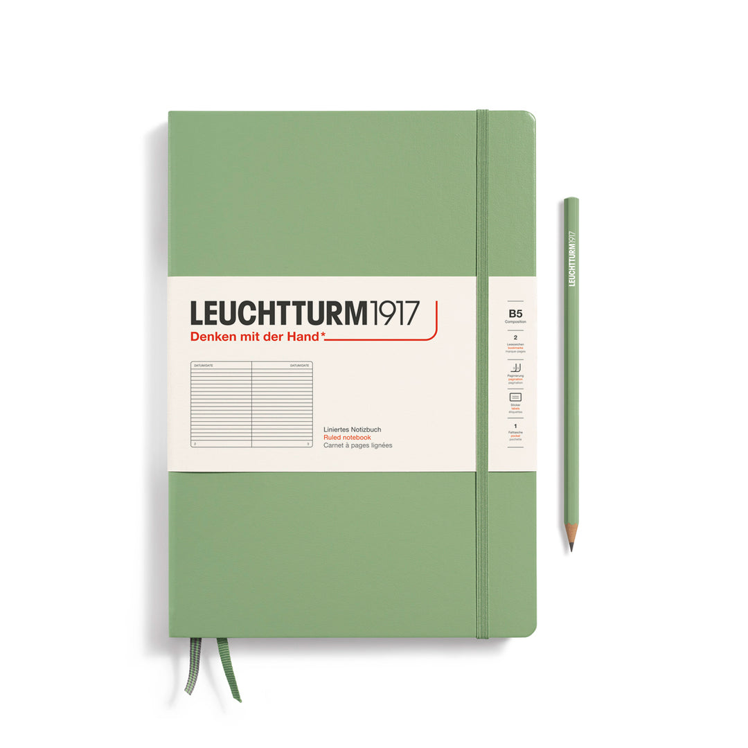 Sage Hardcover B5 Composition Notebook - Lined