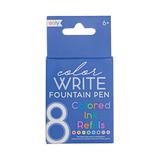 Color Write Fountain Pen Colored Ink Refills - Set of 8