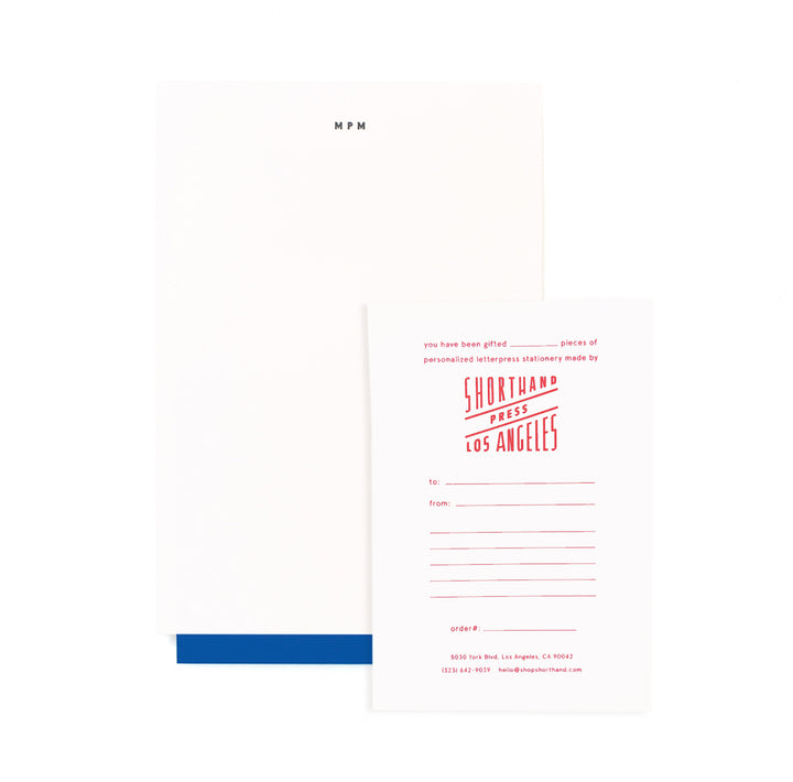 Custom Stationery Gift Certificate - Lettersheet + Envelope