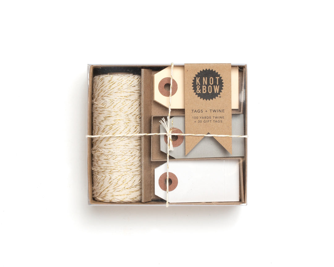 Tag and Twine Box - Gold/Neutral