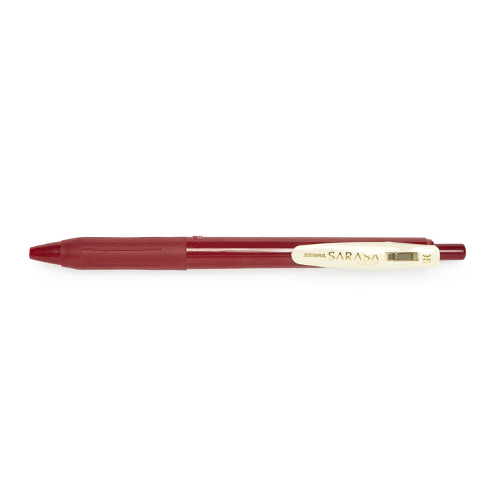 Zebra Sarasa Push Clip Gel Pen - Vintage Red Black Ink