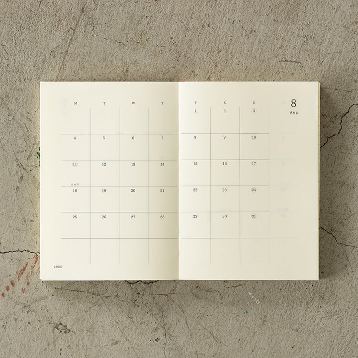 Midori Notebook Diary 2025: A6