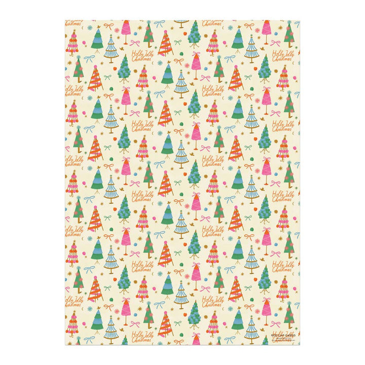 Holly Jolly Trees Wrap - Single Sheet