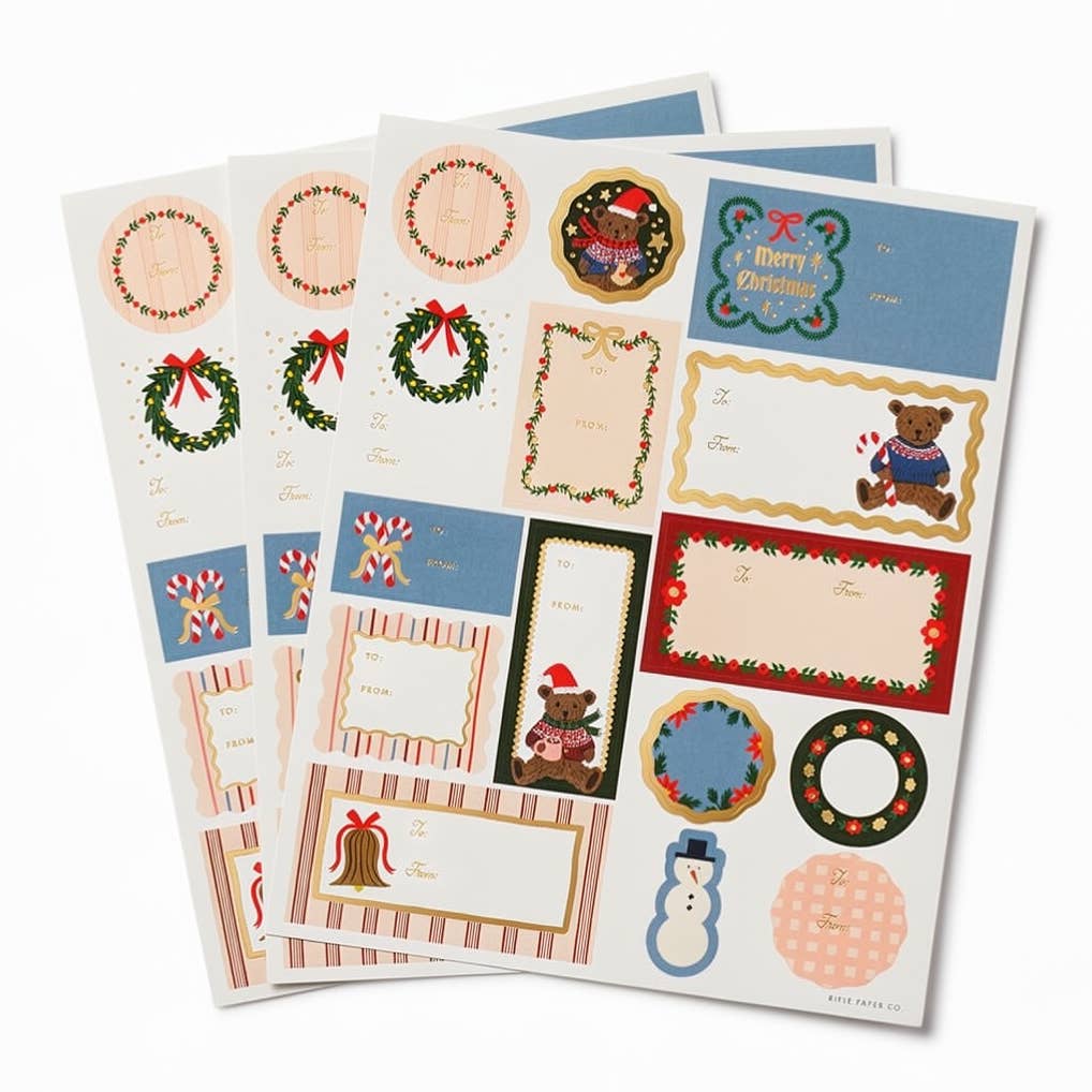 Beary Christmas Stickers & Labels - Pack of 3