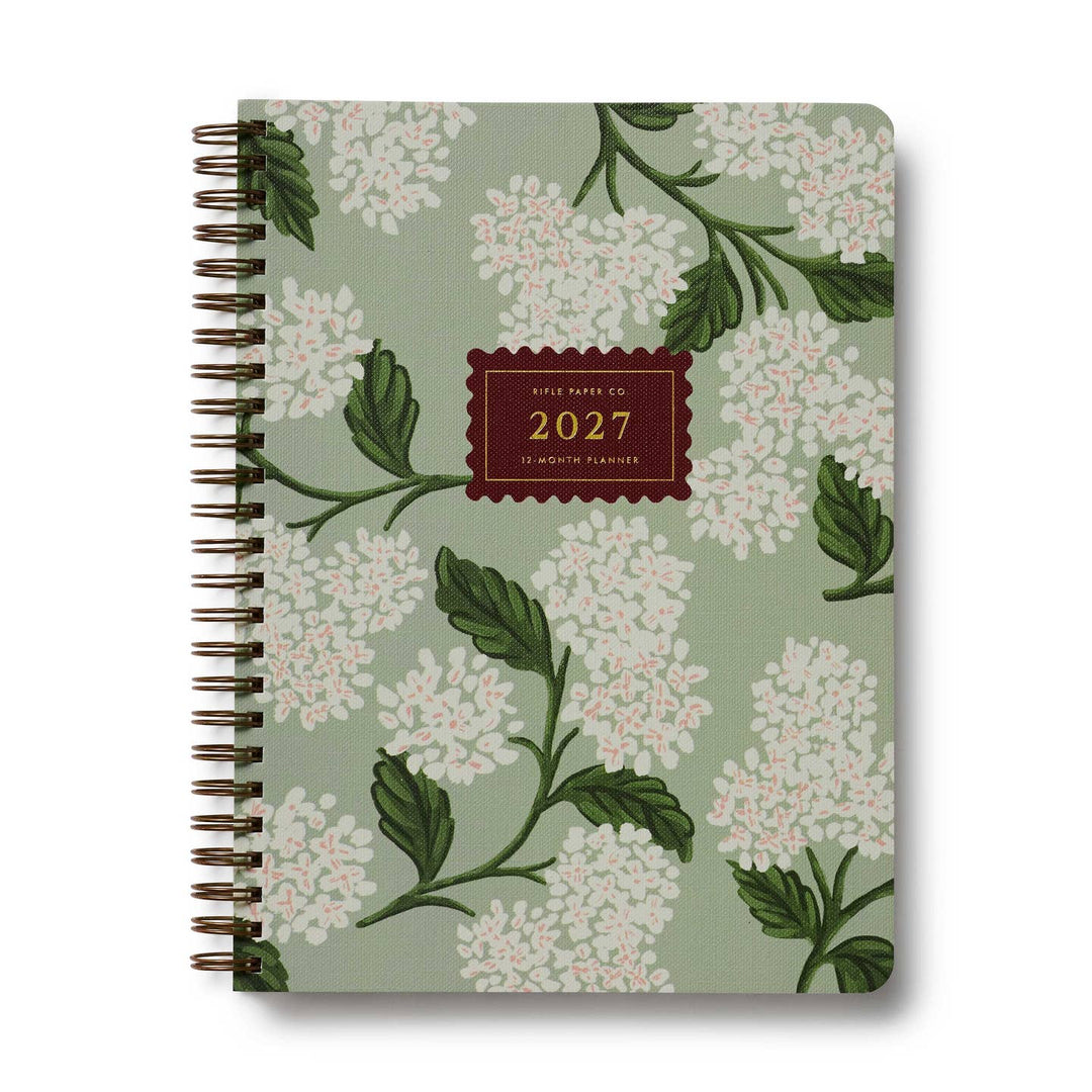 2027 Sage Hydrangea 12-Month Softcover Spiral Planner