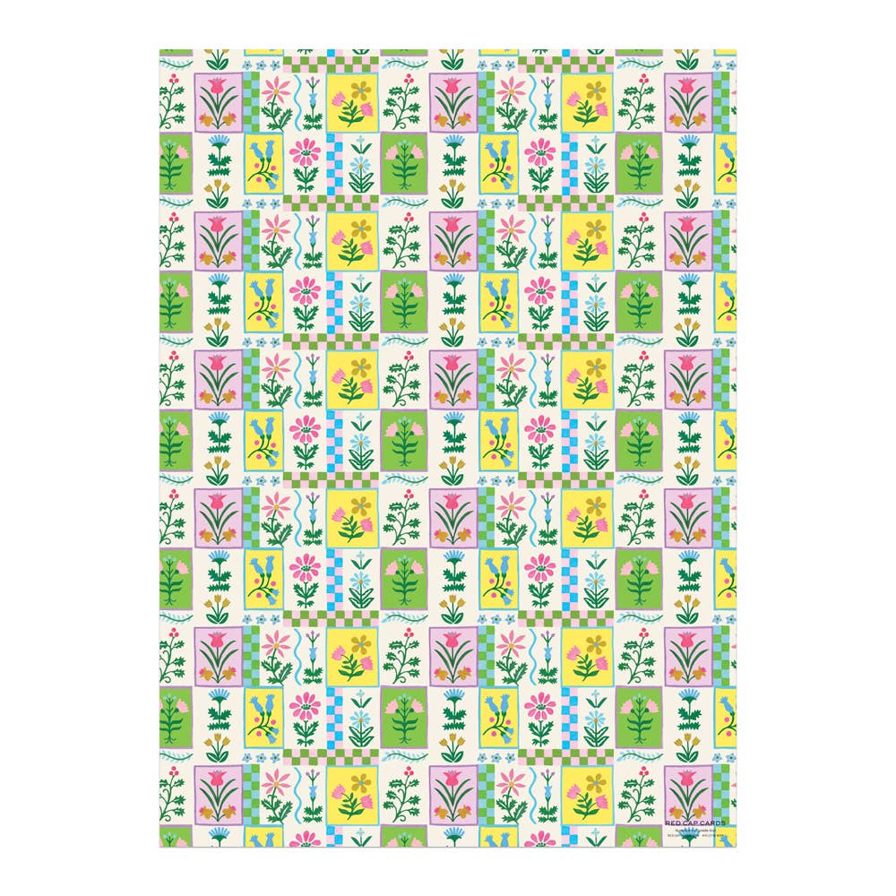 Retro Flower Wrapping Sheet