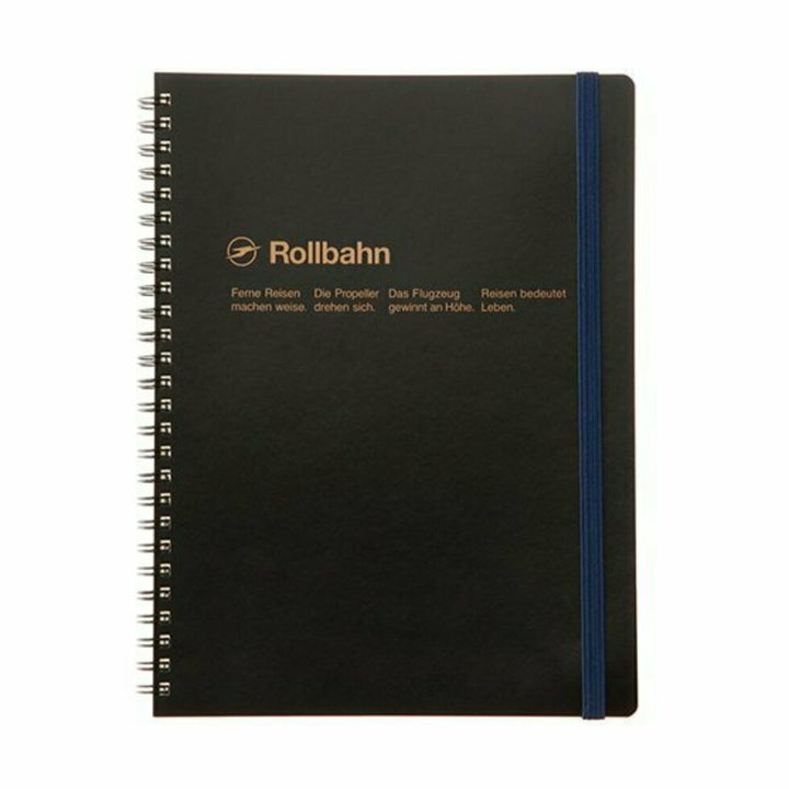Rollbahn A5 Spiral Notebook - Grid: Black