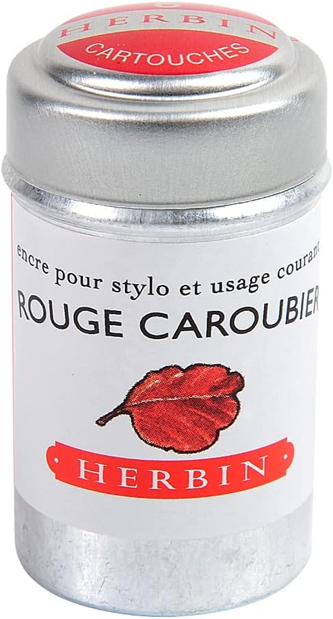 J. Herbin Metal Tin FP Cartridges - Rouge Caroubier