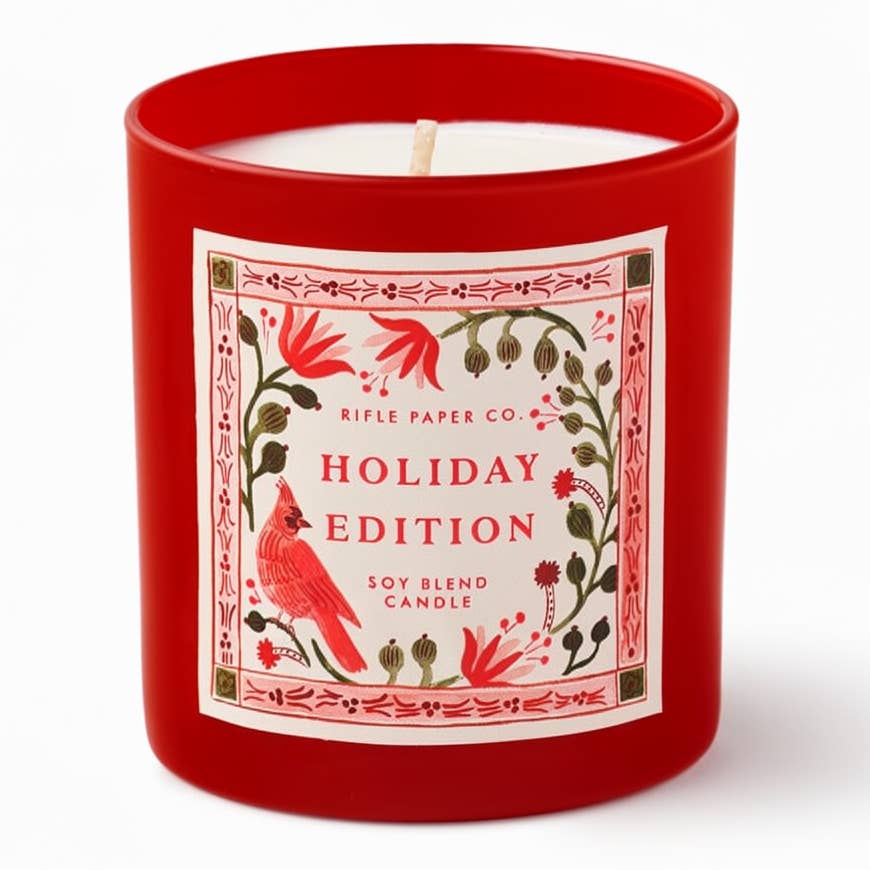 Rifle Cardinals Holiday Glass Candle