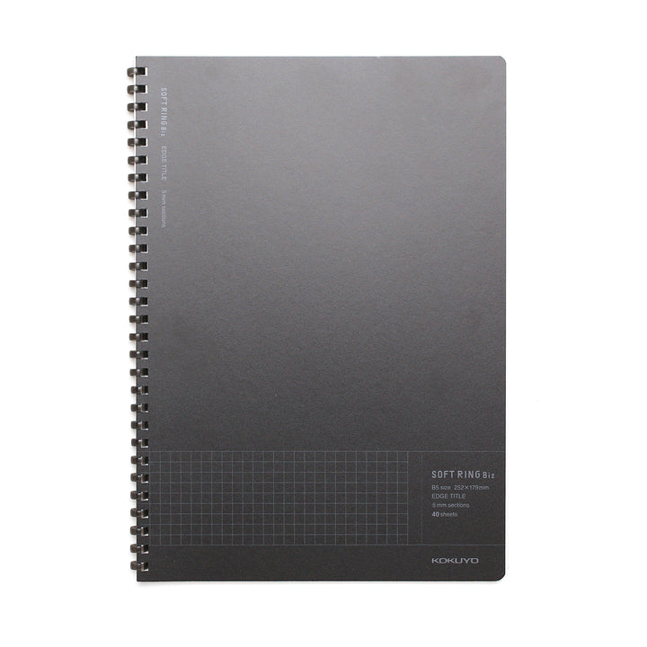 Black Soft Ring B5 Notebook - Grid