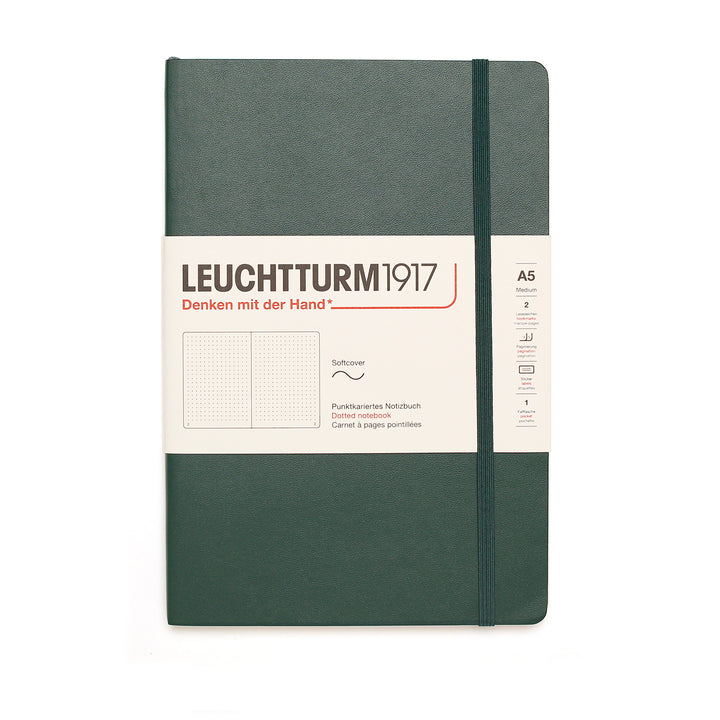 Forest Green Softcover A5 Notebook - Dotted