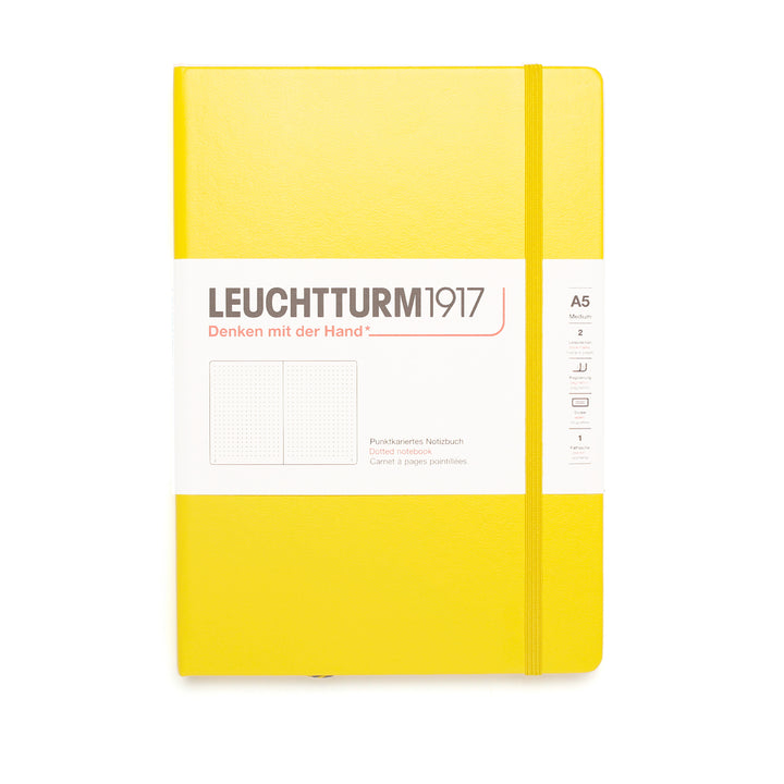 Lemon Hardcover A5 Medium Notebook - Dotted