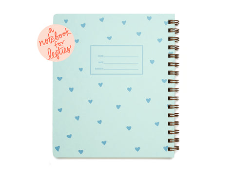Lefty Standard Notebook - Blue Hearts