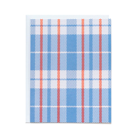 Red and Blue Plaid Shopping Bag