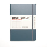 Stone Blue Hardcover A5 Medium Notebook - Dotted