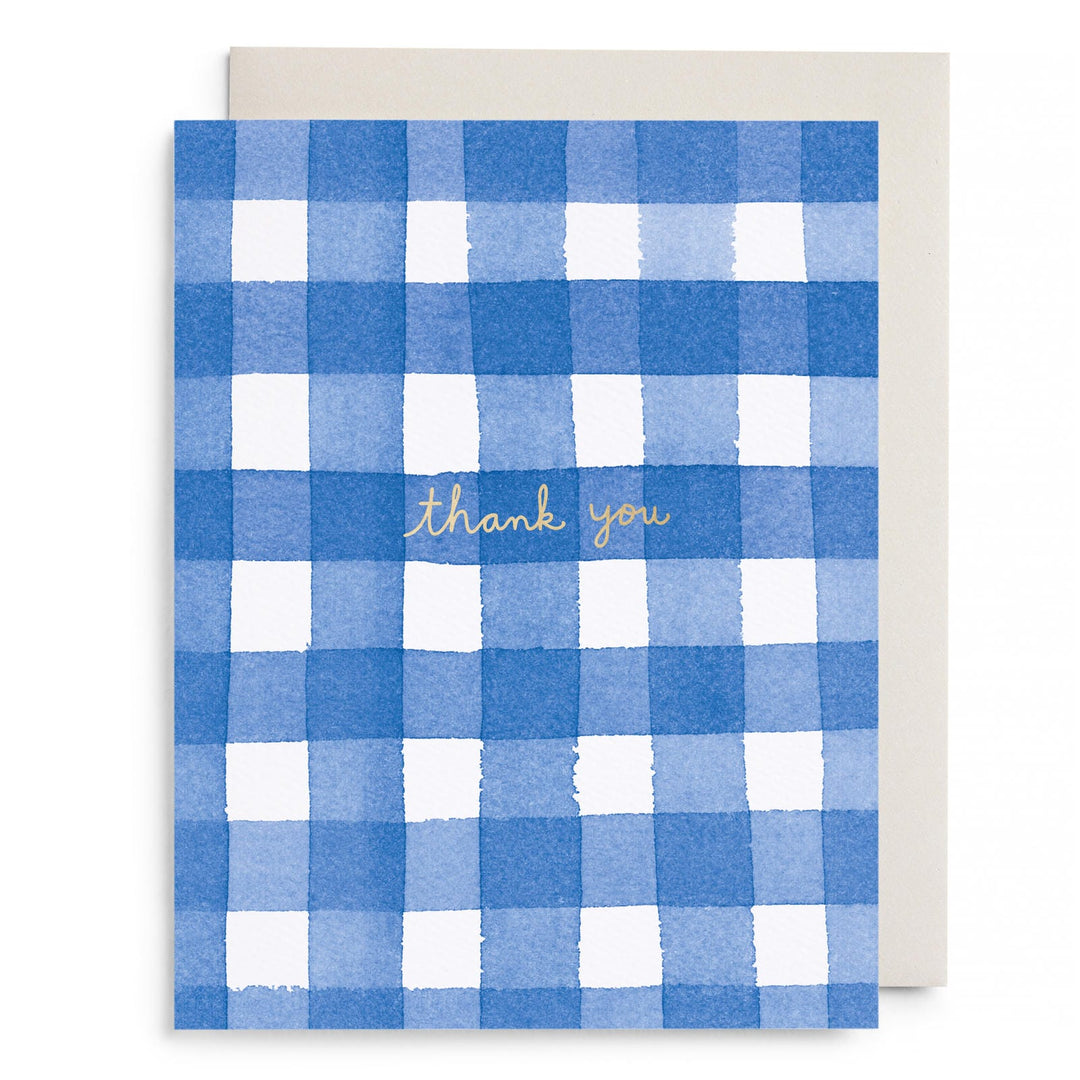 Blue Gingham Thank You