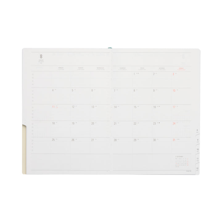2026 A5 Vertical Planner - Classic Green