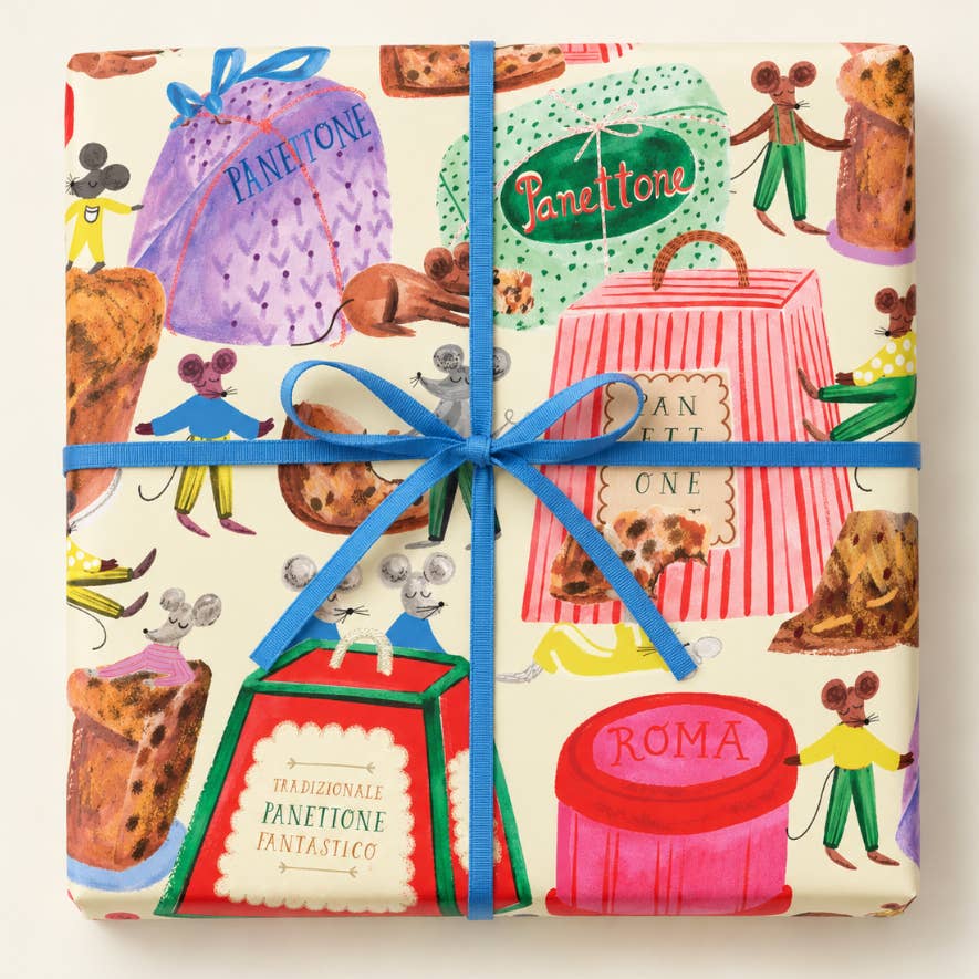 Mice Nibbling Holiday Gift Wrap - Pack of 3 Sheets