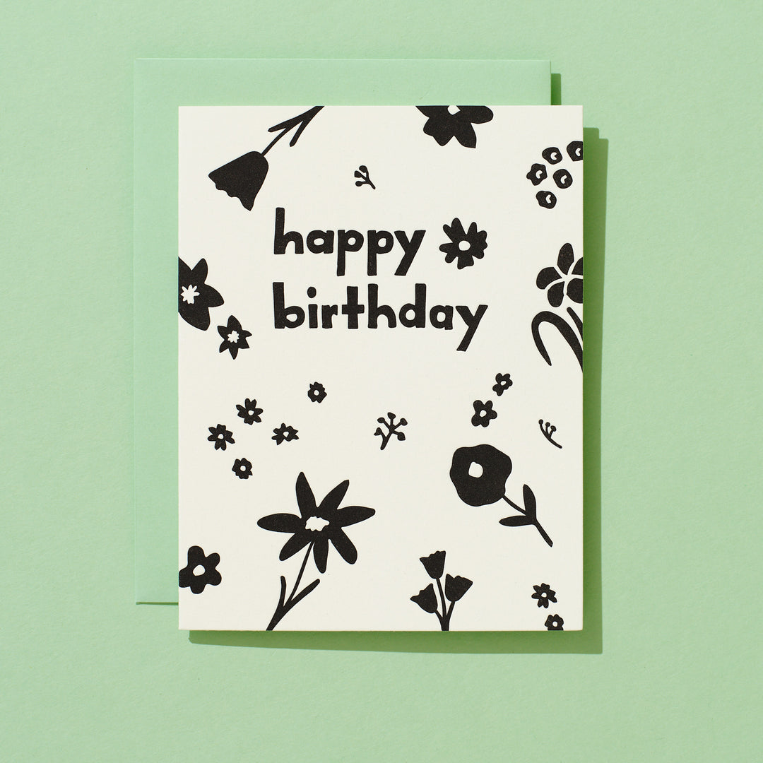 BW Floral Bday