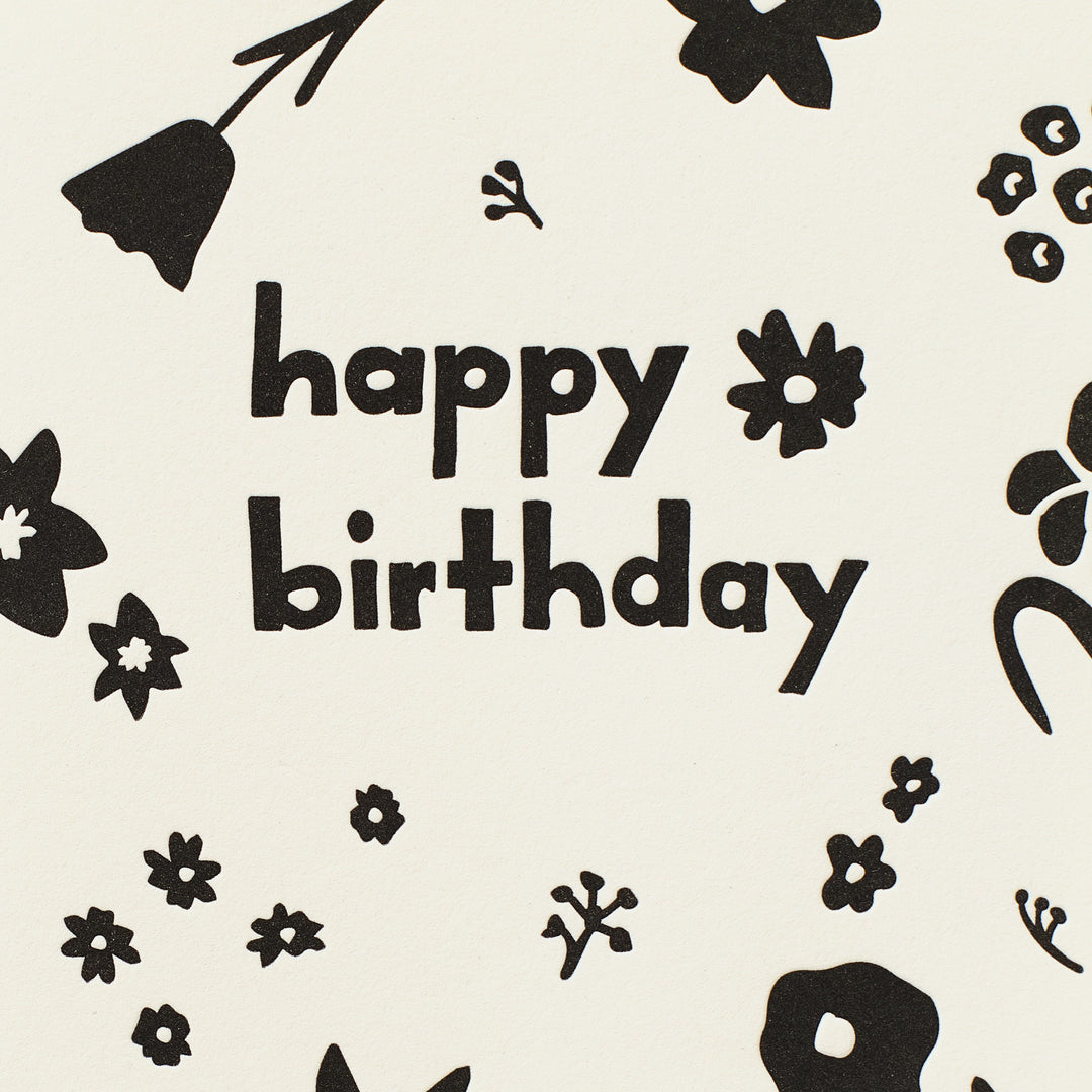 BW Floral Bday