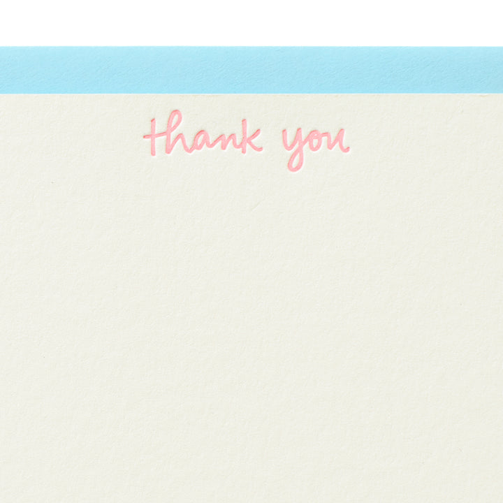 Handwritten Thank You Pink Flat Note Box Set