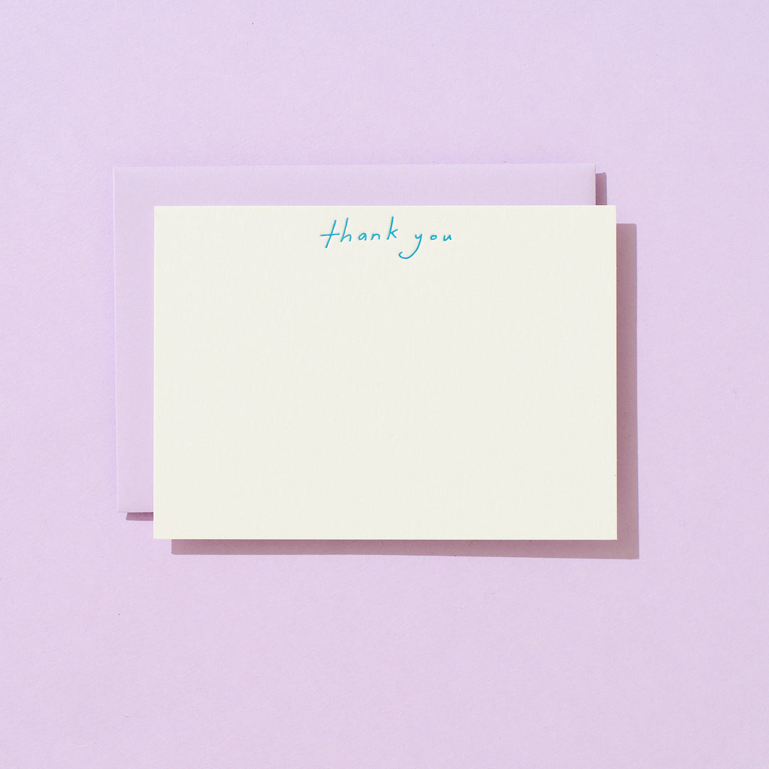 Handwritten Thank You Emerald Flat Note Box Set