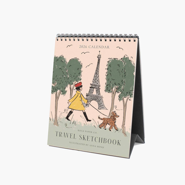 2026 Travel Sketchbook Desk Calendar