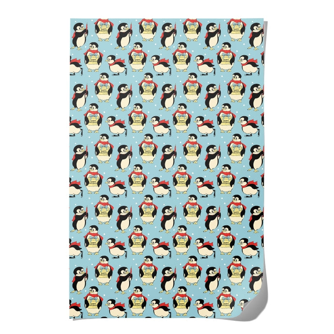 Holiday Penguin Wrap Roll - 3 Sheets