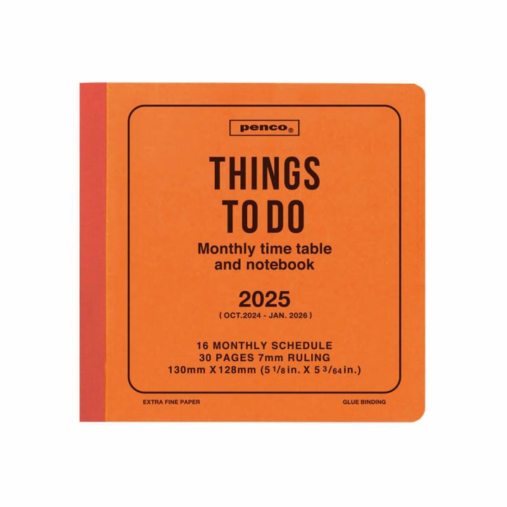 2025 Monthly Planner Square - Orange