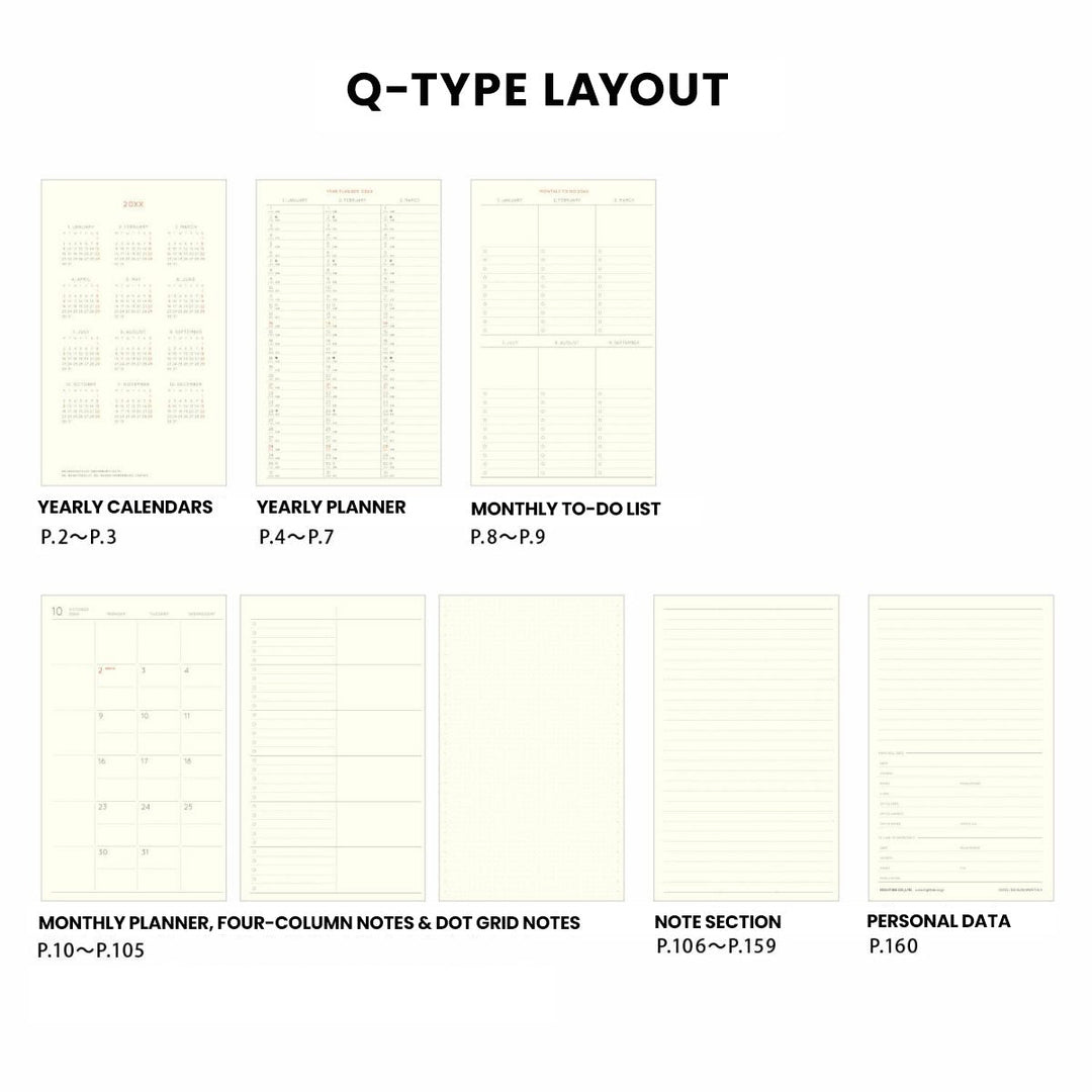 2025 Monthly Planner B6 Slim - Katy: White