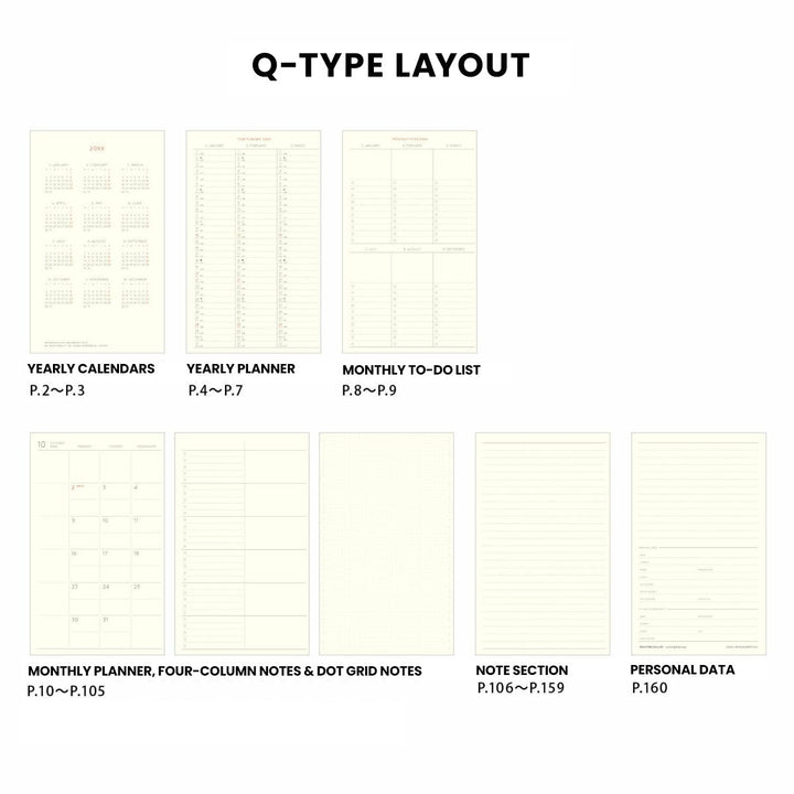 2025 Monthly Planner B6 Slim - Shine: Ivory