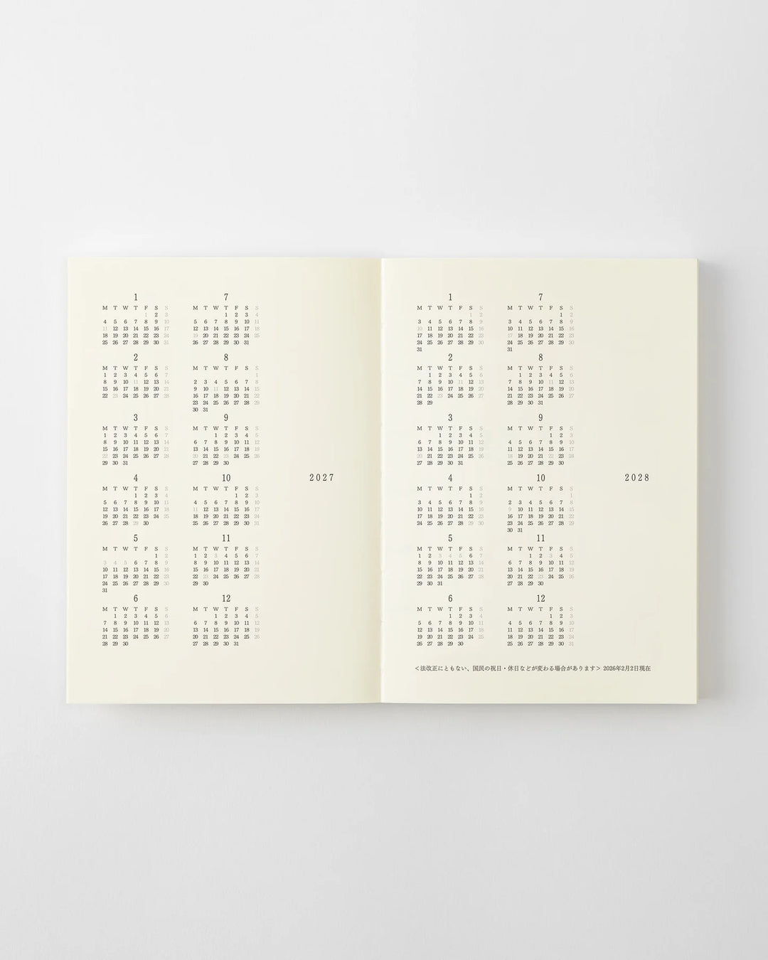 Midori Notebook Diary 2027: A6
