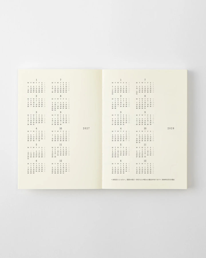 Midori Notebook Diary 2027: A6