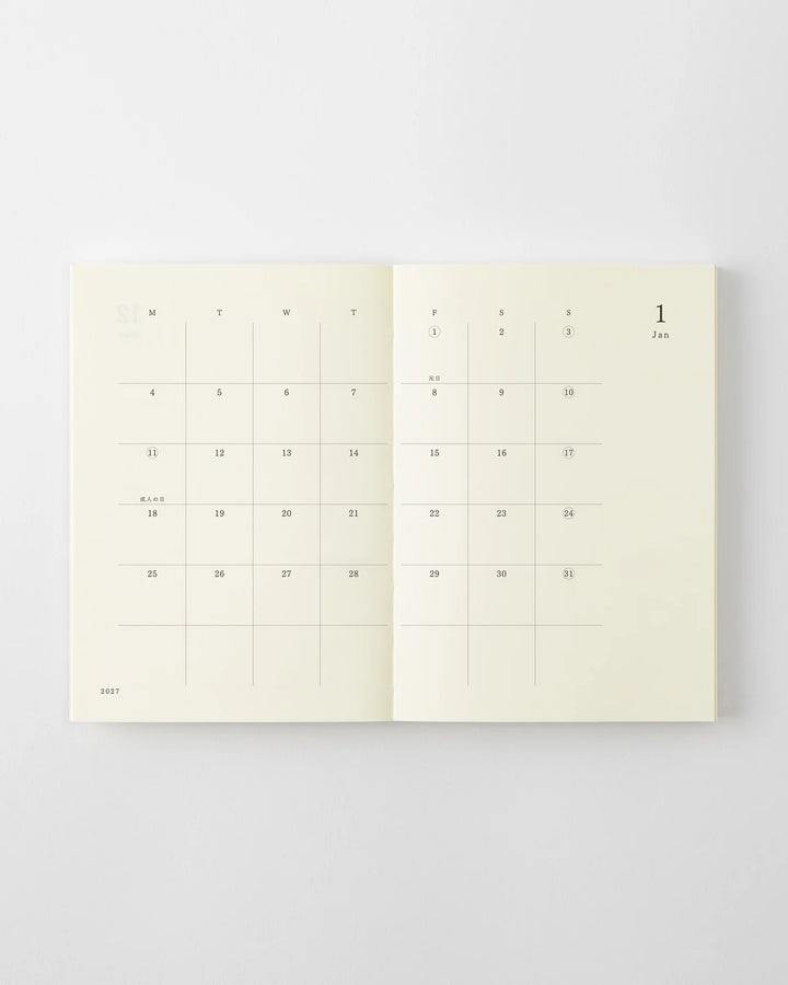 Midori Notebook Diary 2027: A6