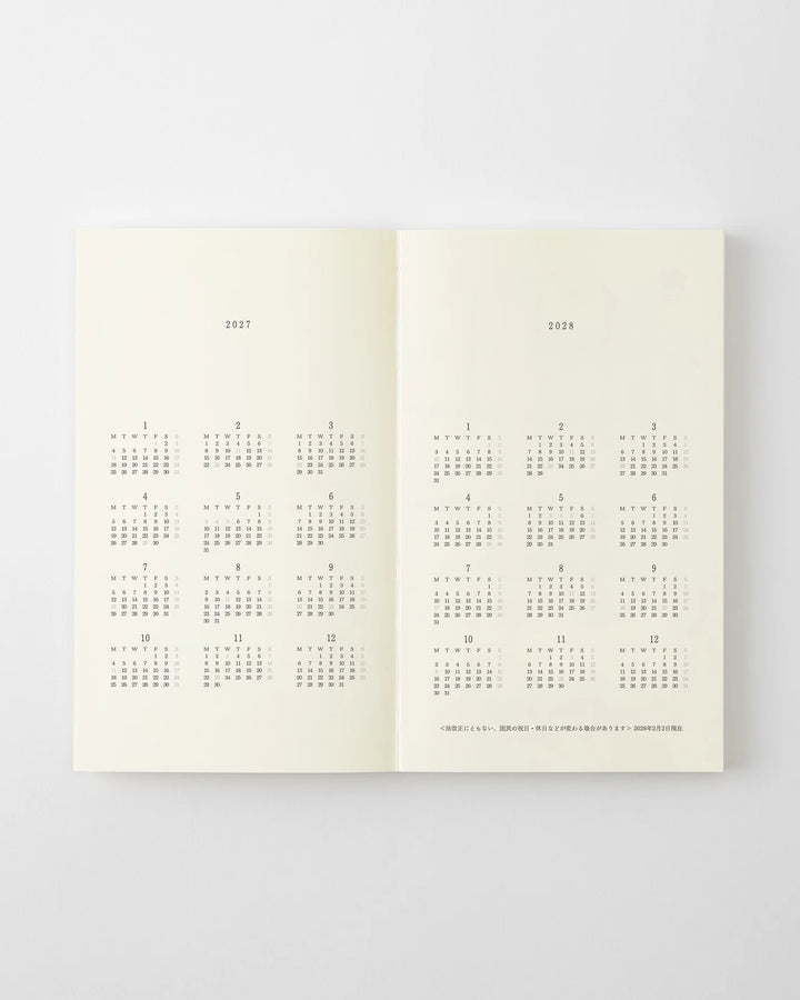 Midori Notebook Diary 2027: B6 Slim