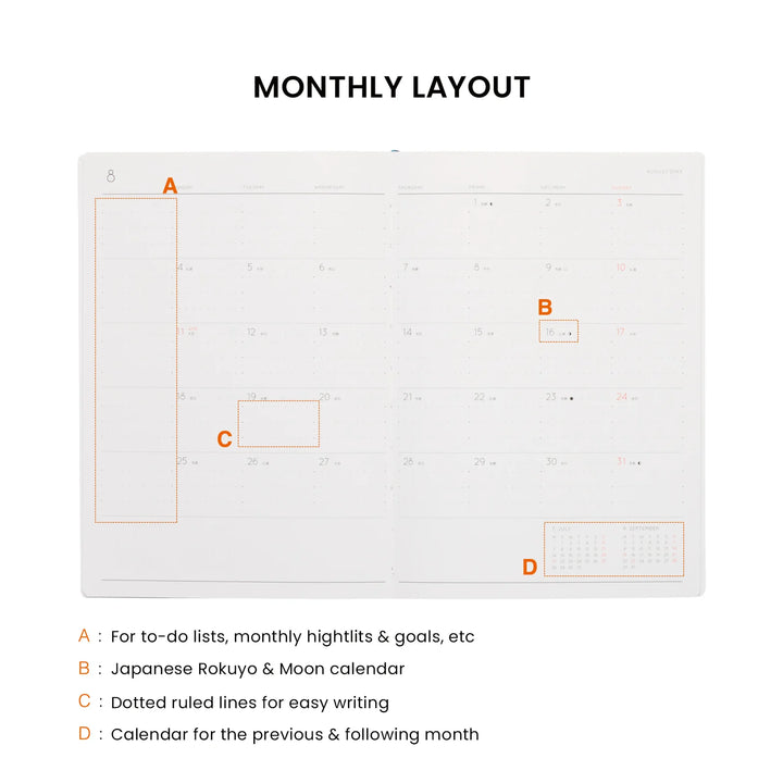2027 B6 Diary Nahe Free Planner - Mint