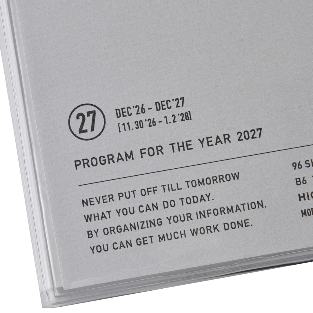 2027 B6 Diary Nahe Free Planner - Mint