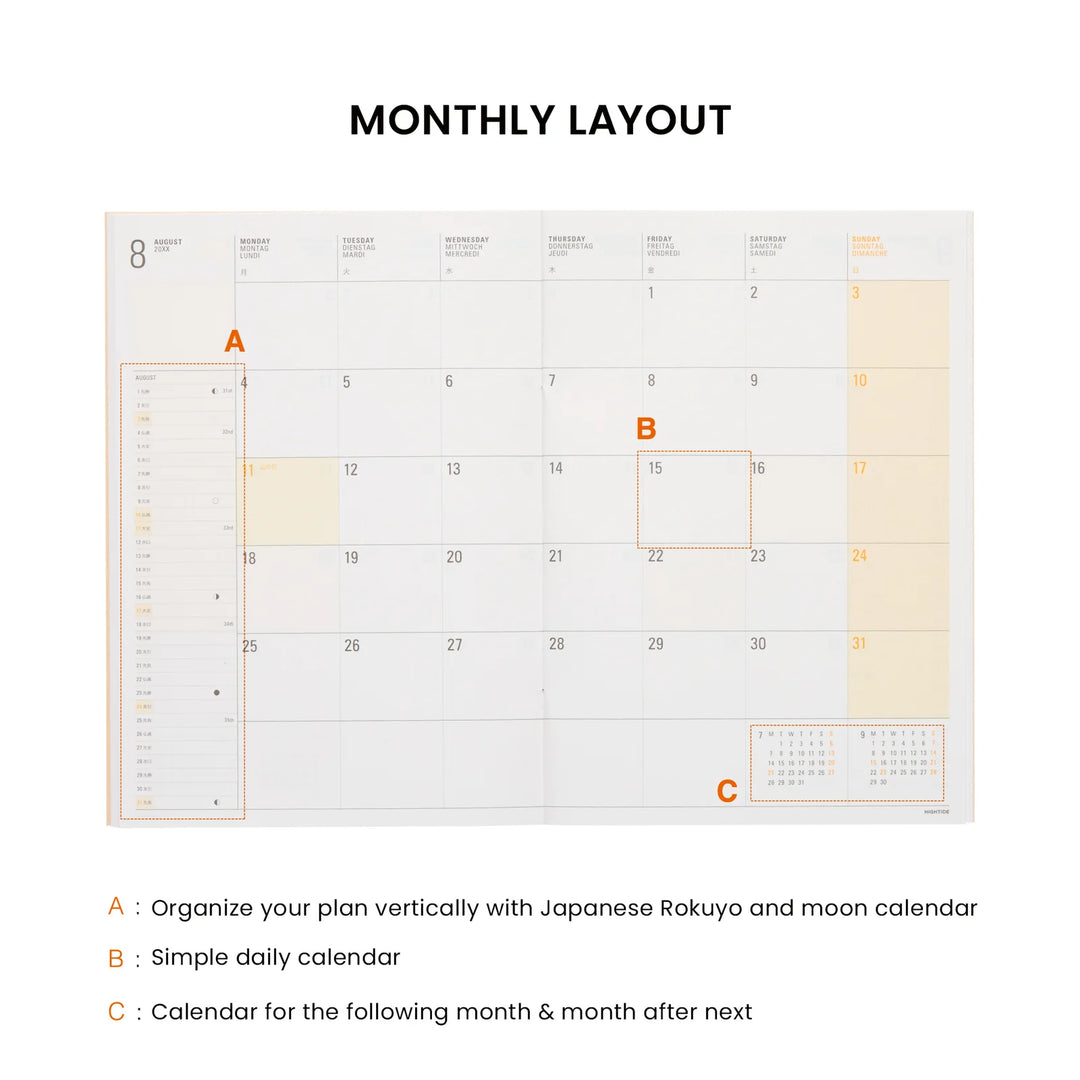 2027 B6 Block Planner - Iris: Orange