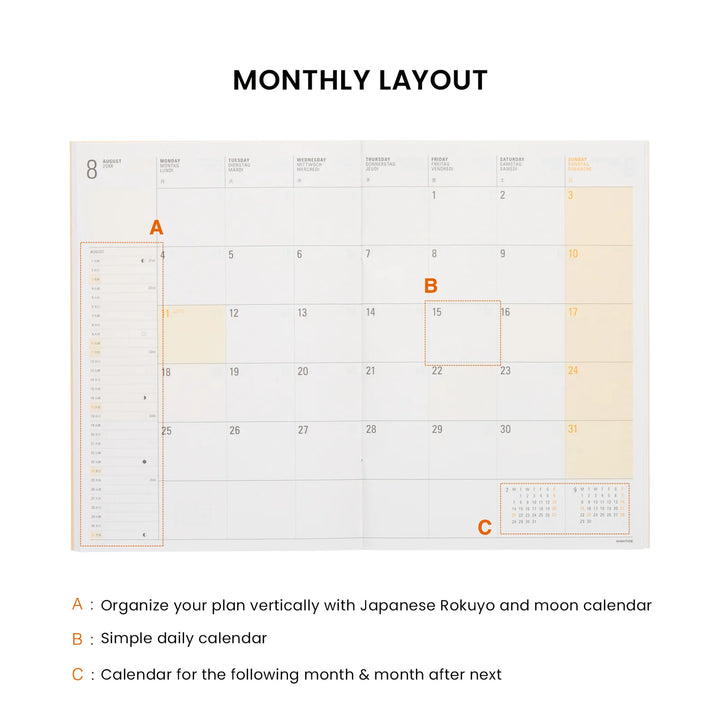 2027 B6 Block Planner - Iris: Orange