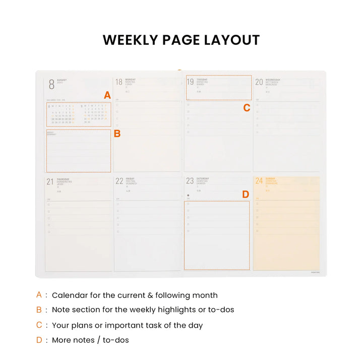 2027 B6 Block Planner - Iris: Orange