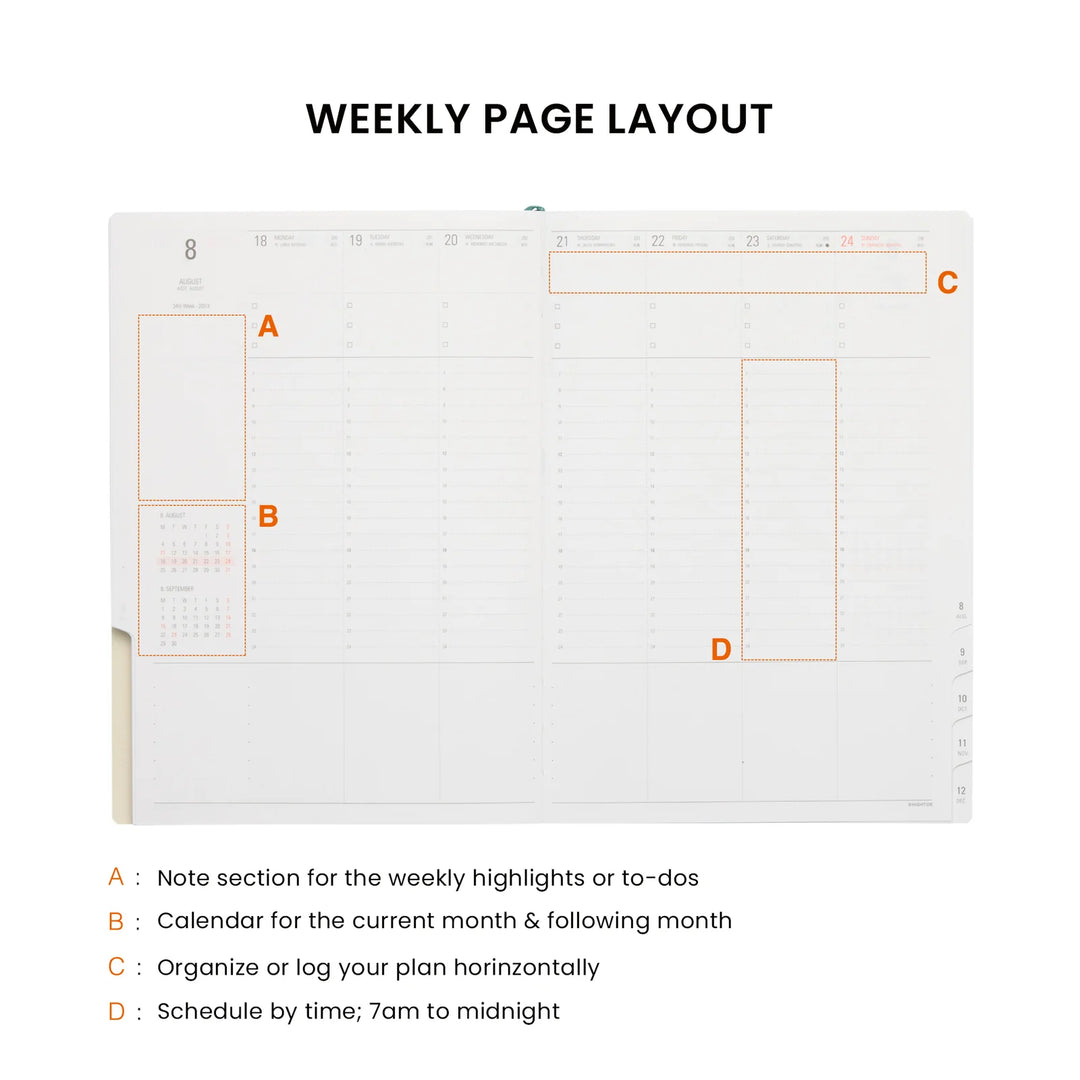 2027 A5 Vertical Planner - Classic Green