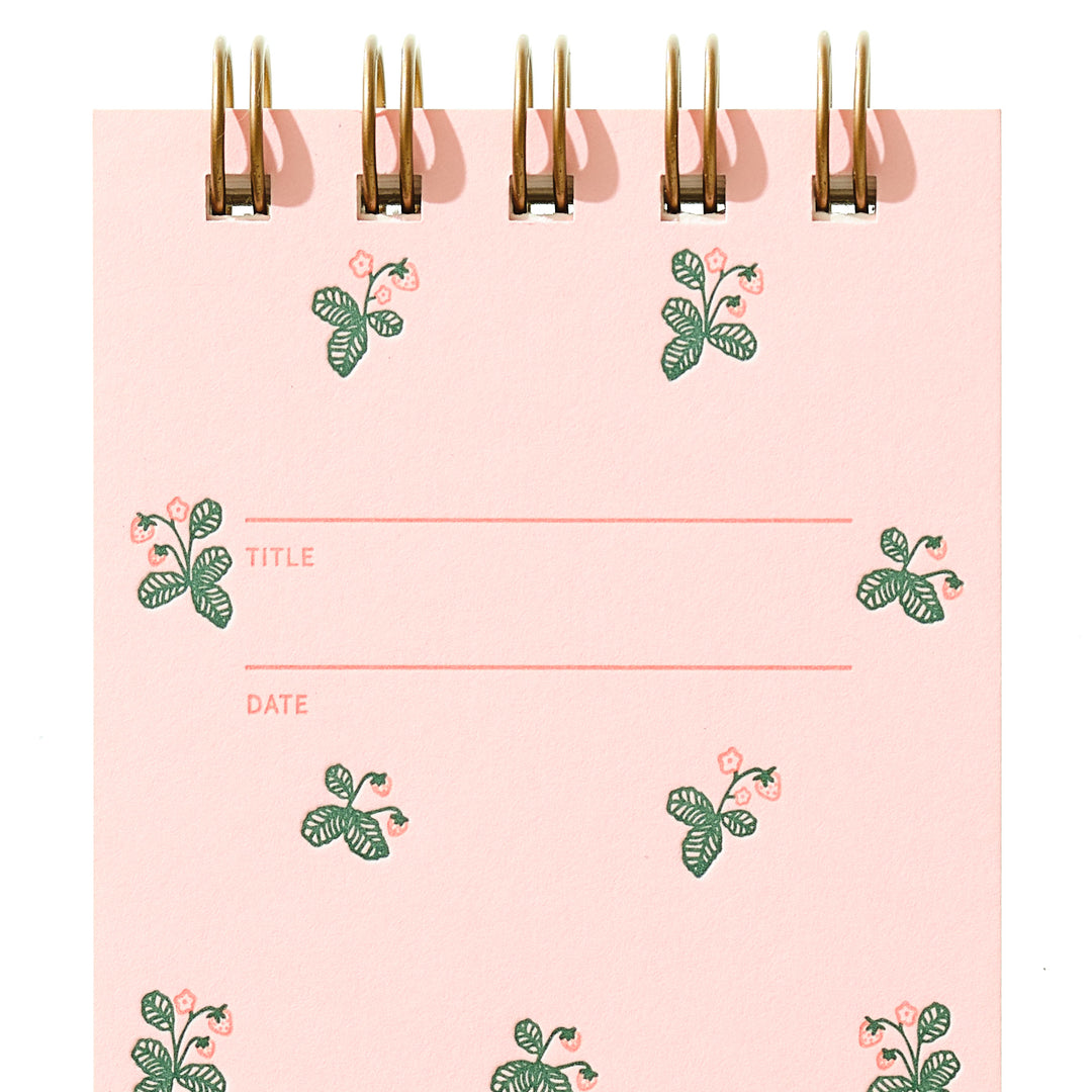 Reporter Notebook - Strawberry Pattern