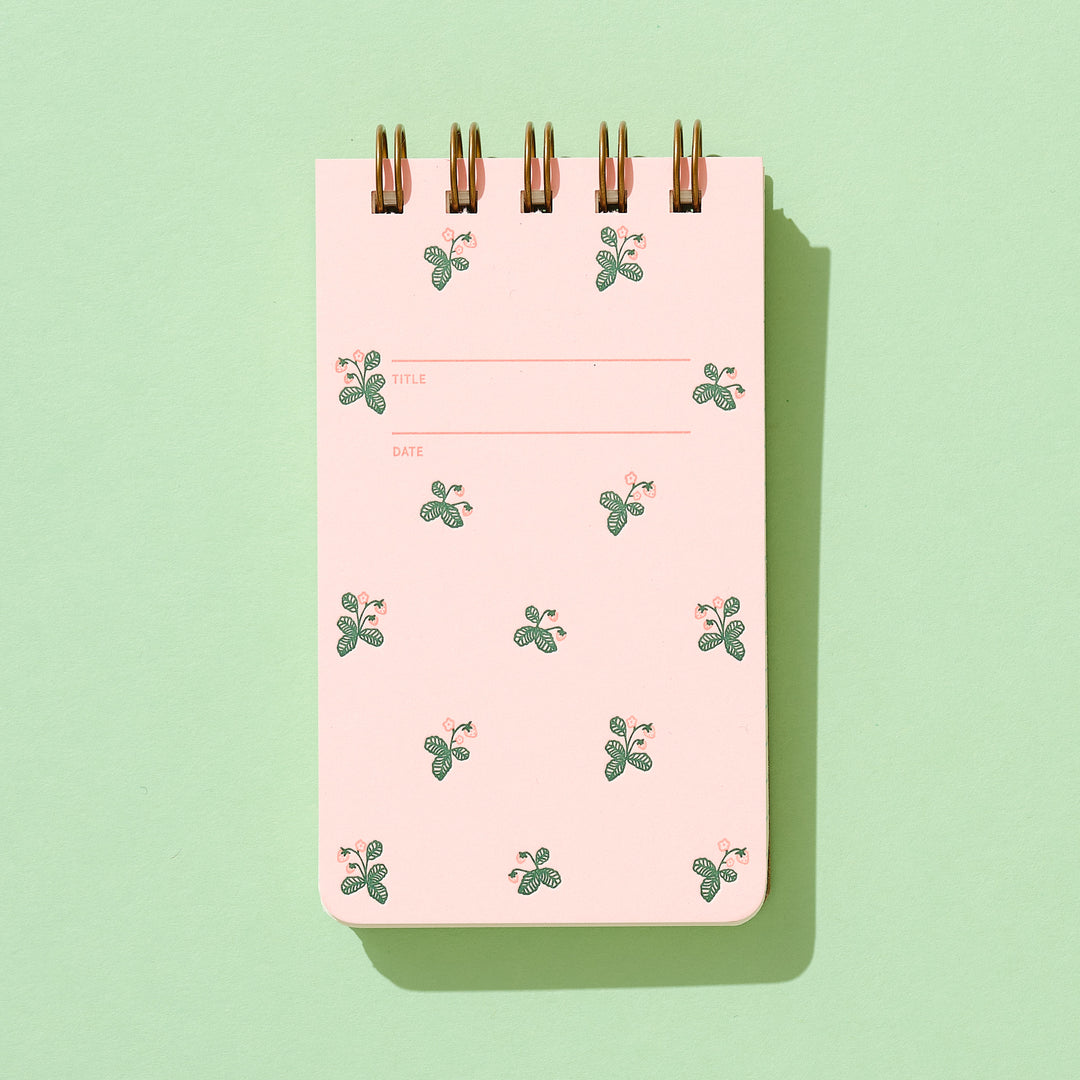 Reporter Notebook - Strawberry Pattern