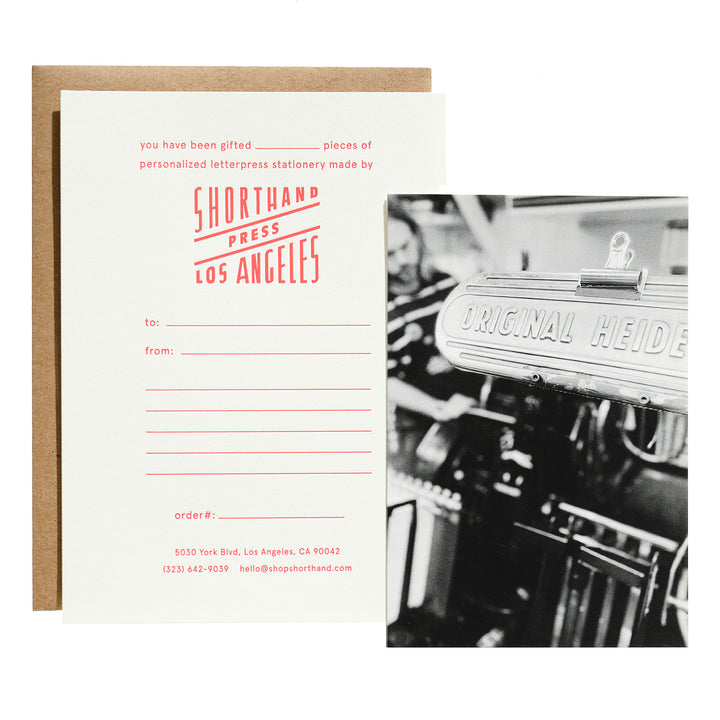 Custom Stationery Gift Certificate - Lettersheet + Envelope